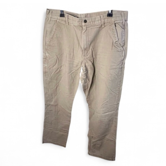 Carhartt Other - Men’s Carhartt Relaxed Fit 38x34 100% Cotton Khaki Tan Cargo Pant Workwear